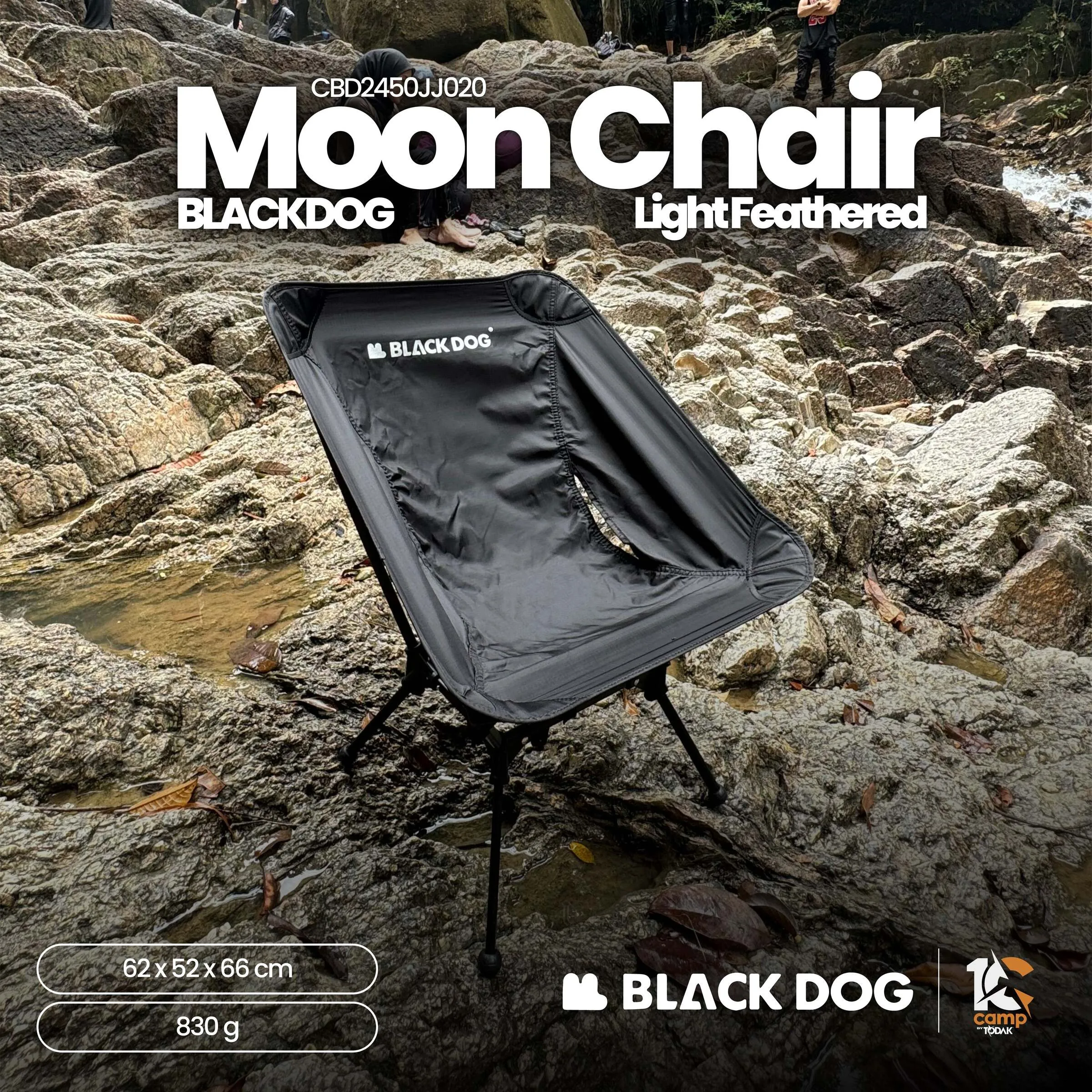 Kerusi Camping Ringan Blackdog Light Feathered Moon Chair