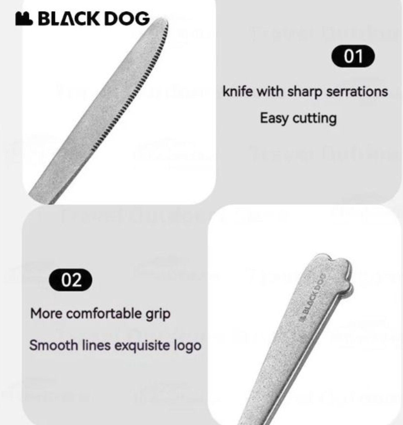 Set Pinggan Mangkuk Stainless Steel Blackdog BD-CJ007