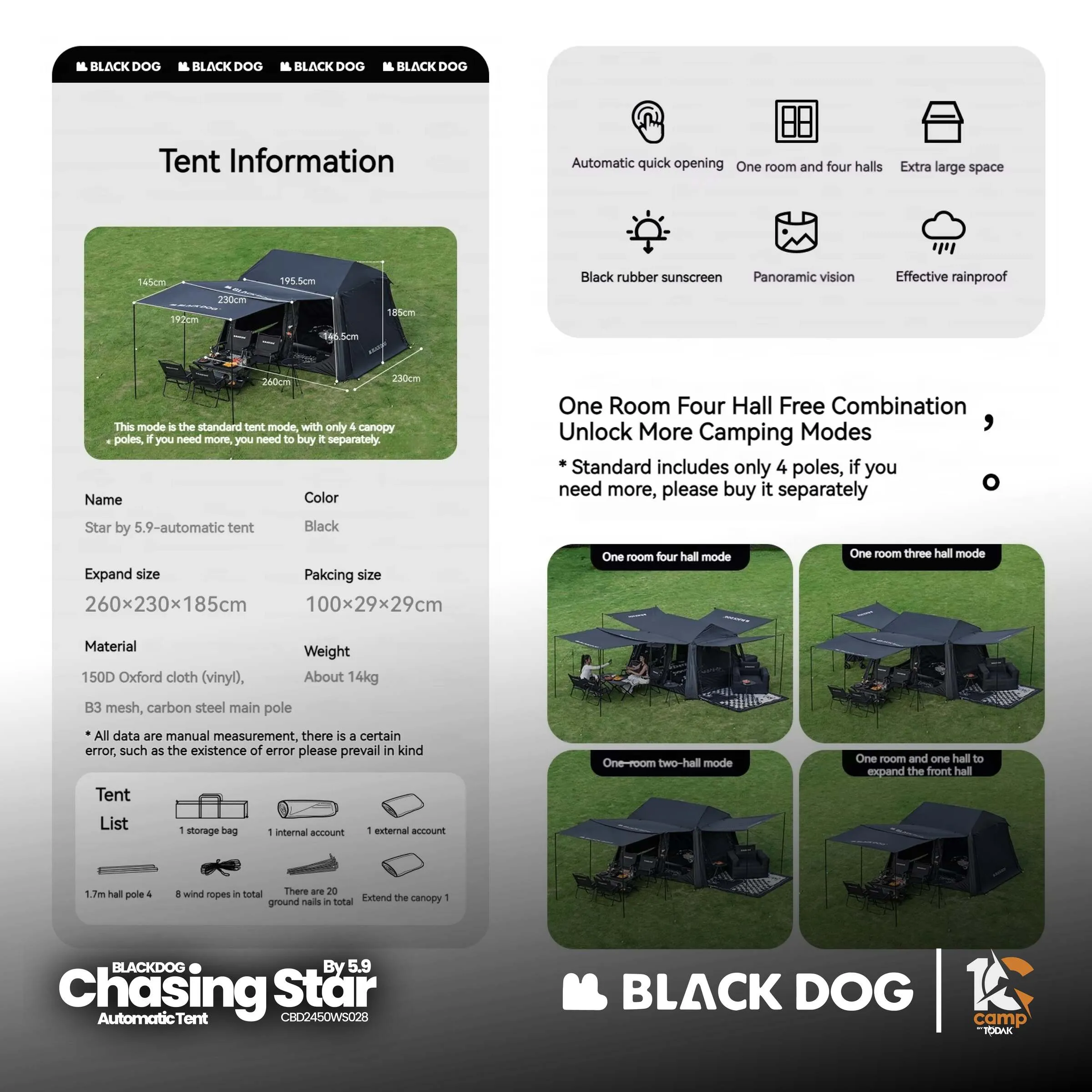 Khemah Automatik Blackdog Chasing Stars 5.9