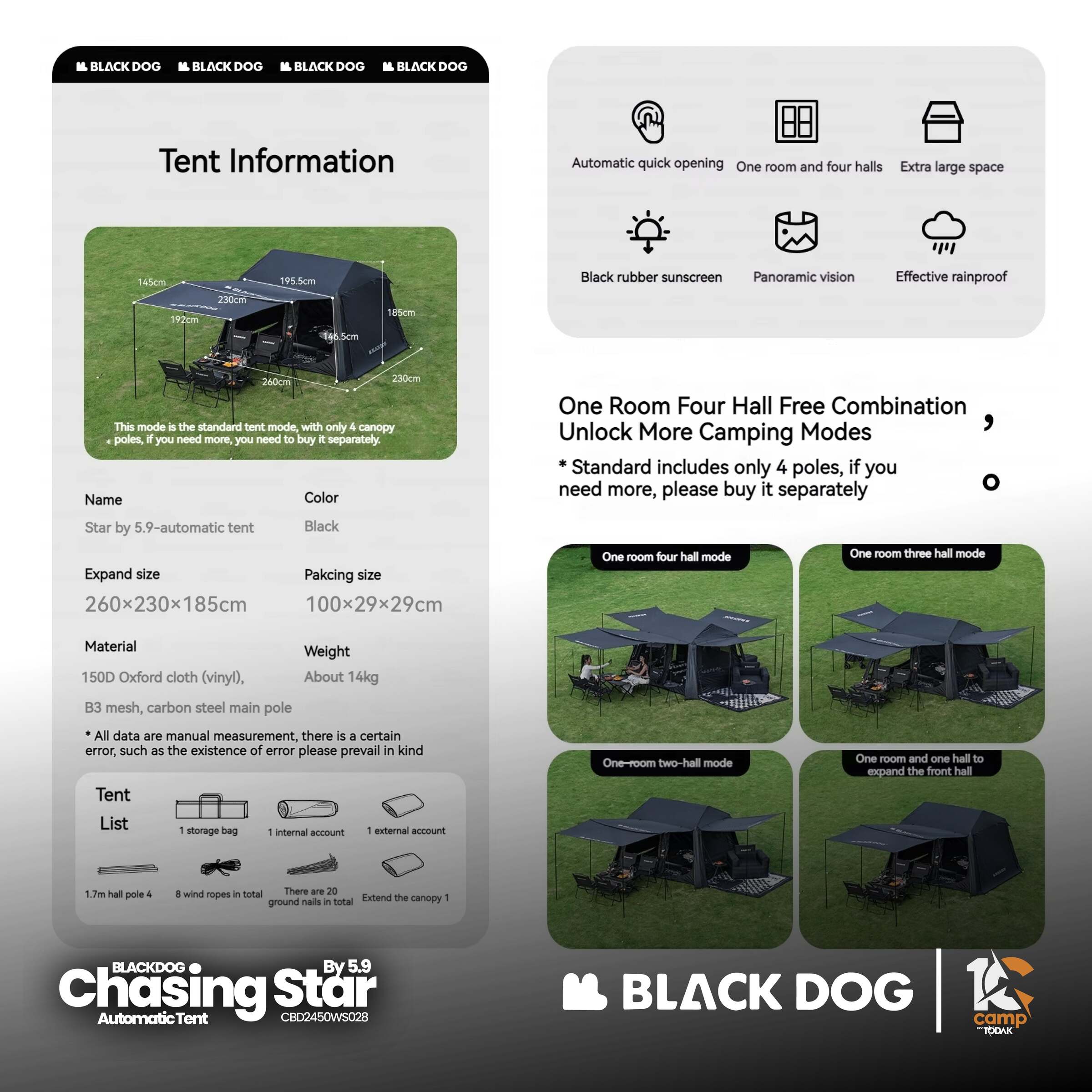 Groundsheet Blackdog untuk Khemah Chasing Stars 5.9