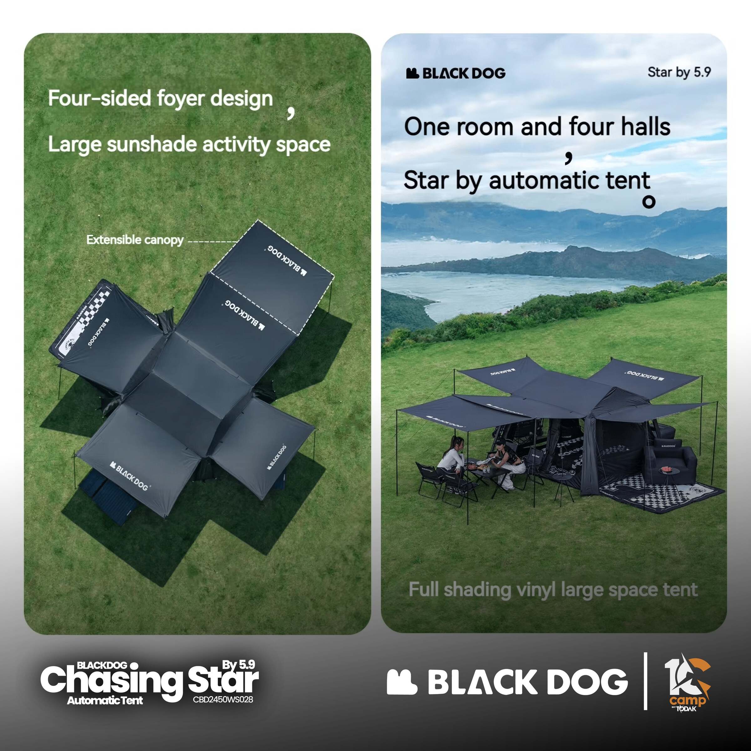 Groundsheet Blackdog untuk Khemah Chasing Stars 5.9
