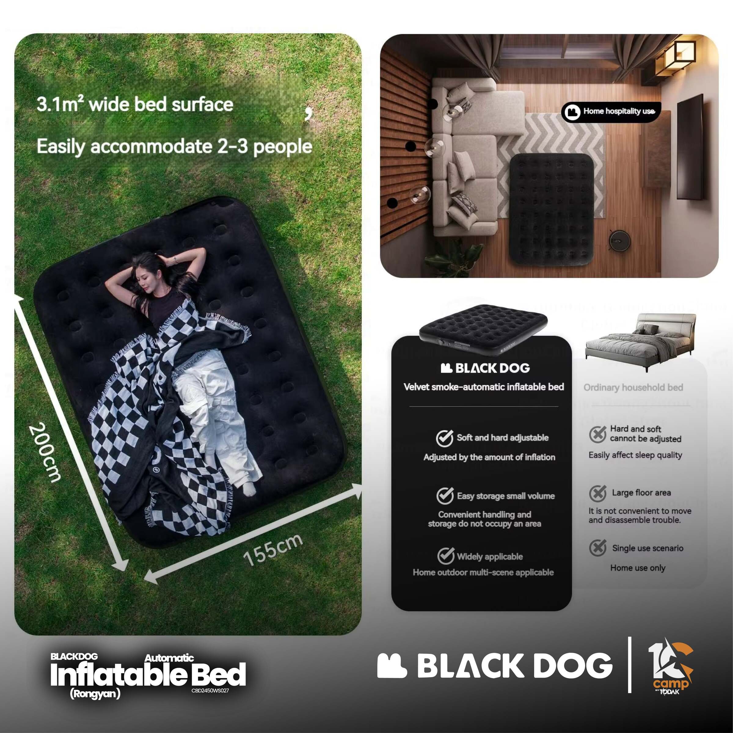 Tilam Angin Automatik Blackdog RongYan