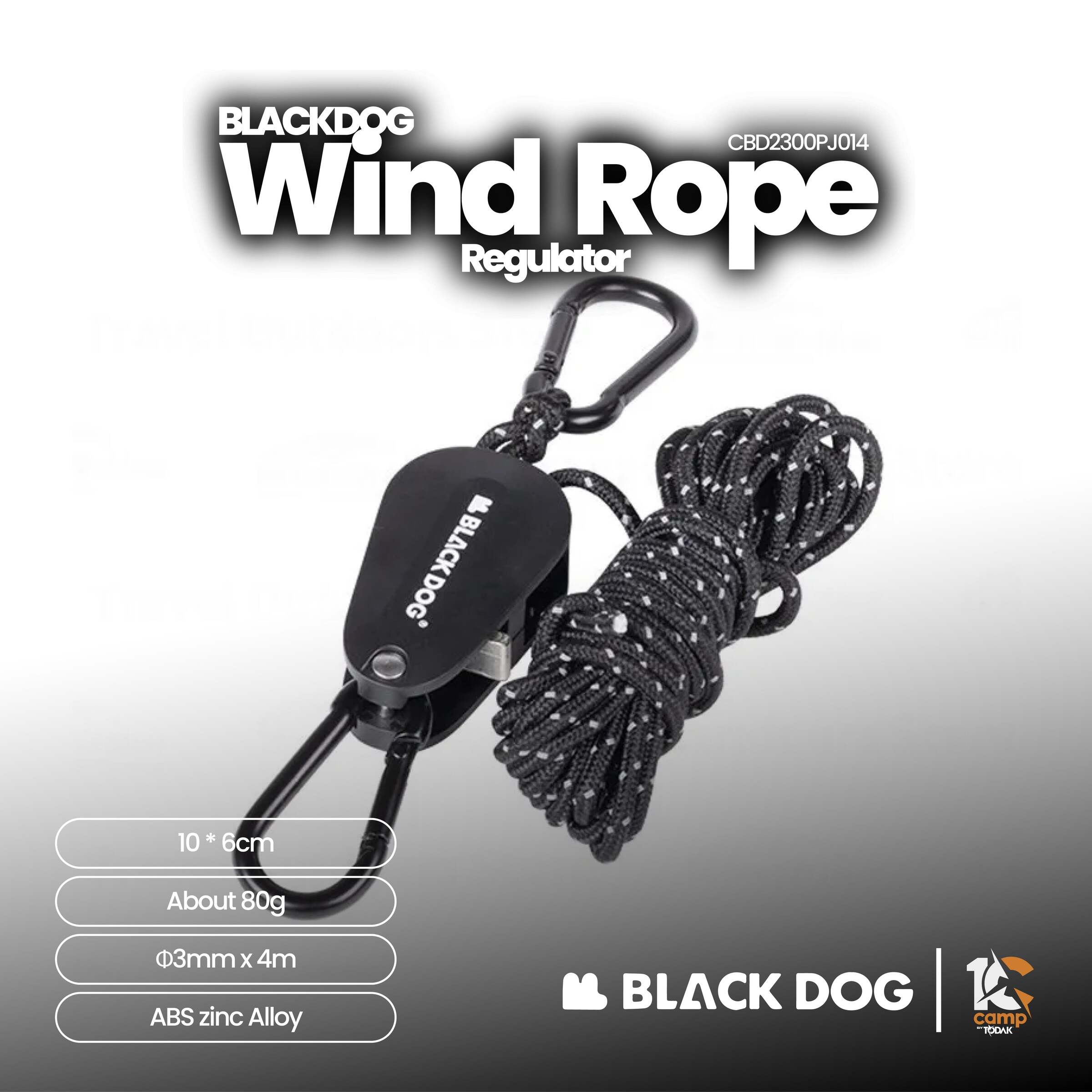 Pelaras Tali Angin Khemah Blackdog