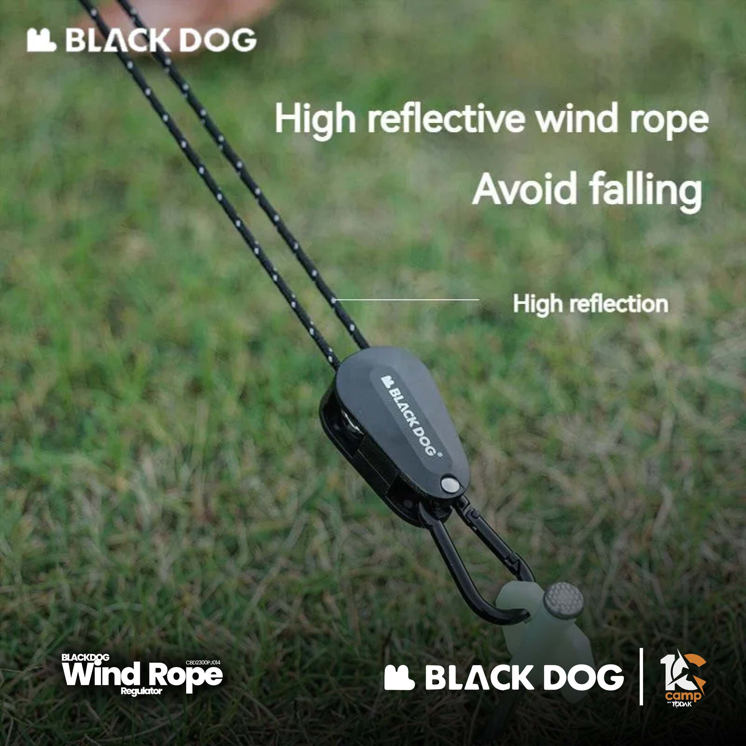 Pelaras Tali Angin Khemah Blackdog
