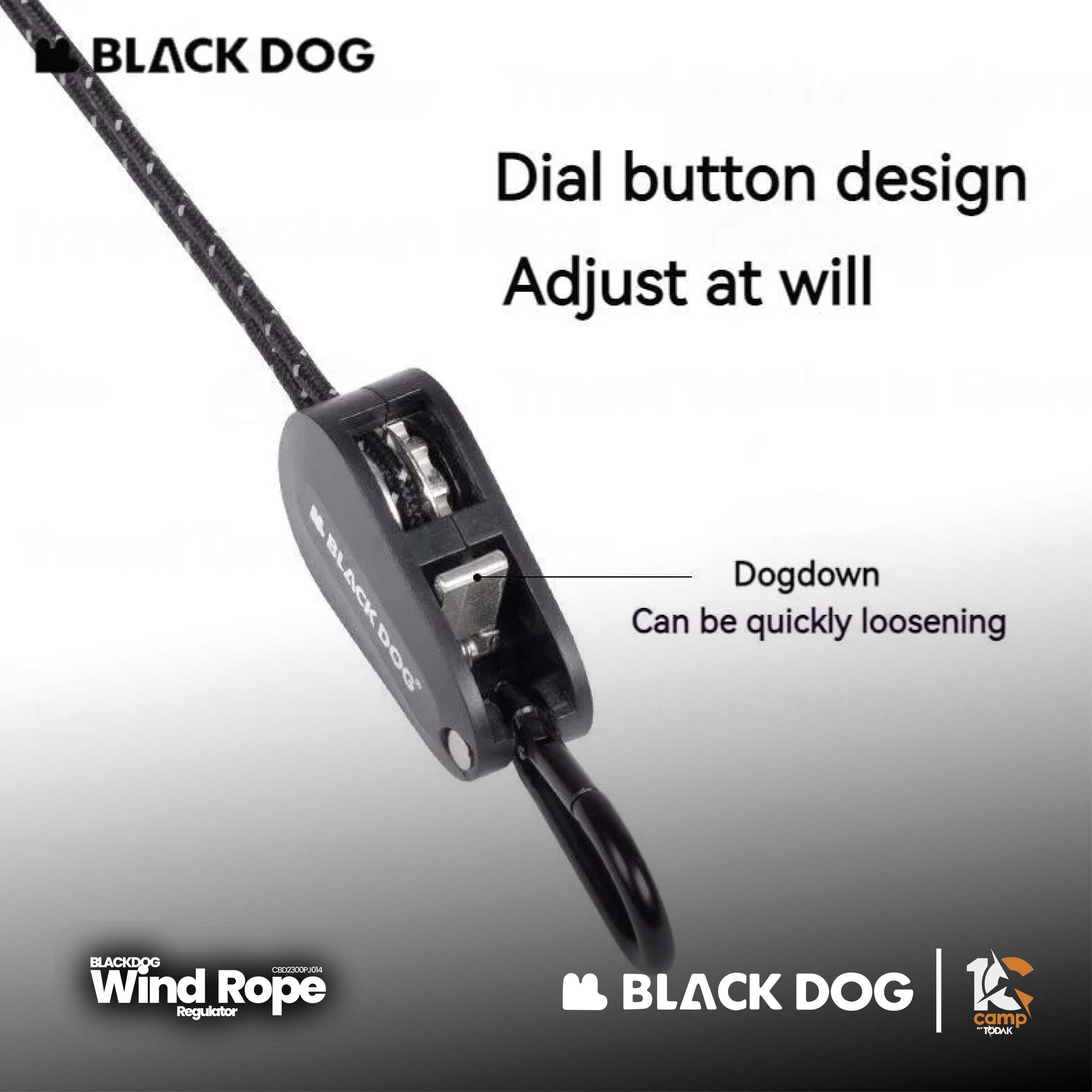 Pelaras Tali Angin Khemah Blackdog