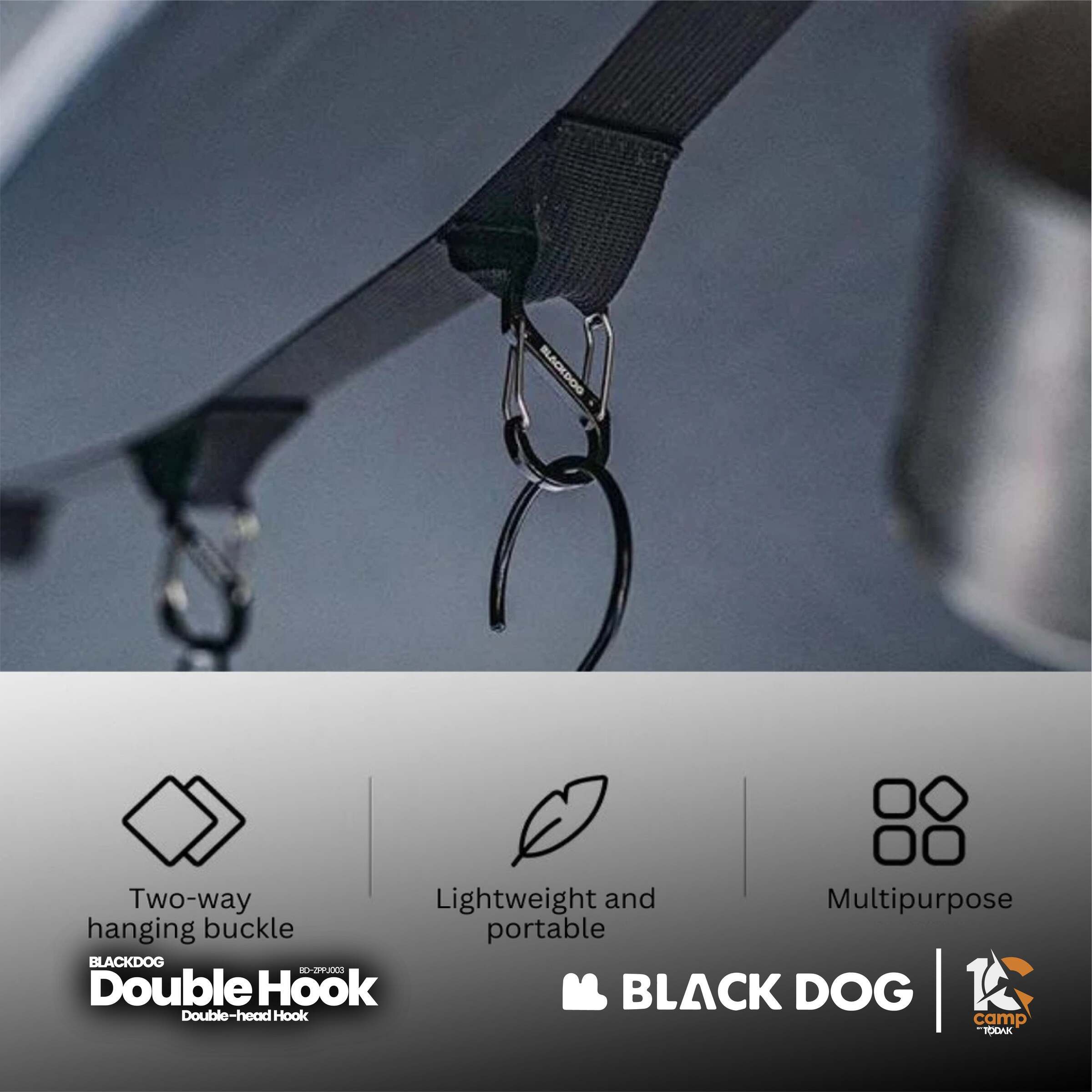 Cangkuk Aluminium Dua Kepala Blackdog BD-ZPPJ003