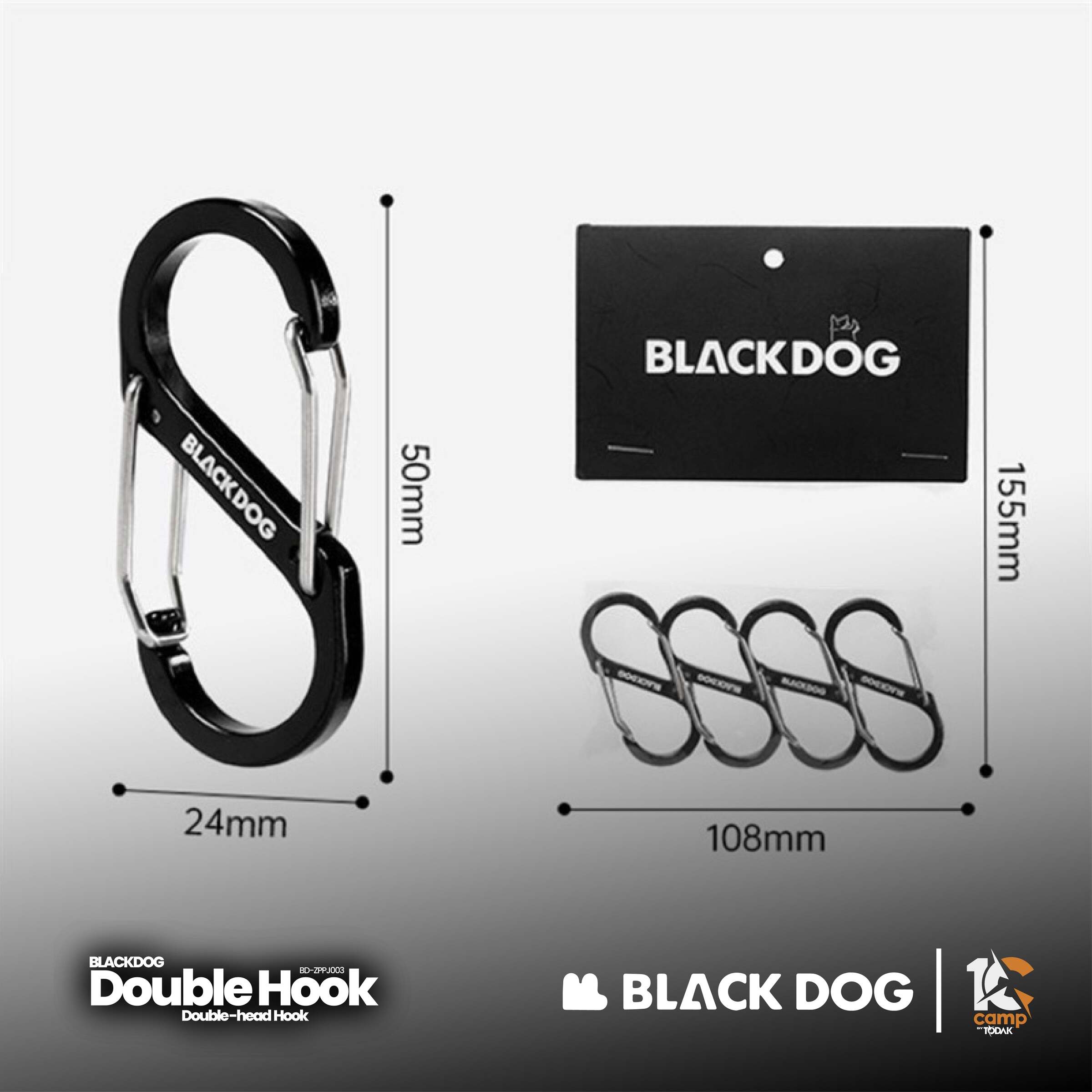 Cangkuk Aluminium Dua Kepala Blackdog BD-ZPPJ003