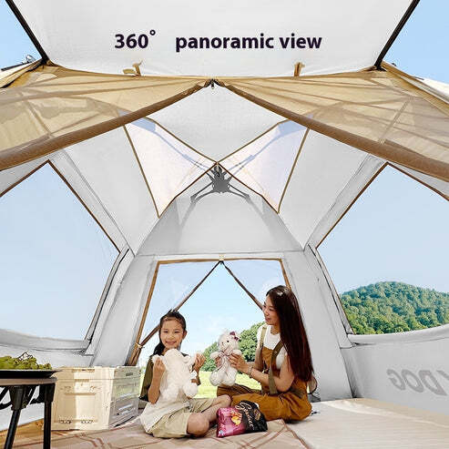 BLACKDOG CBD2550WS015 - Leisure (Xianju) 2.4base - Automatic Tent,Two Doors,Two Windows - Khaki (Ti Black Coat)