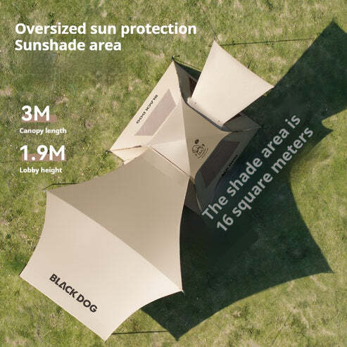 BLACKDOG CBD2550WS015 - Leisure (Xianju) 2.4base - Automatic Tent,Two Doors,Two Windows - Khaki (Ti Black Coat)