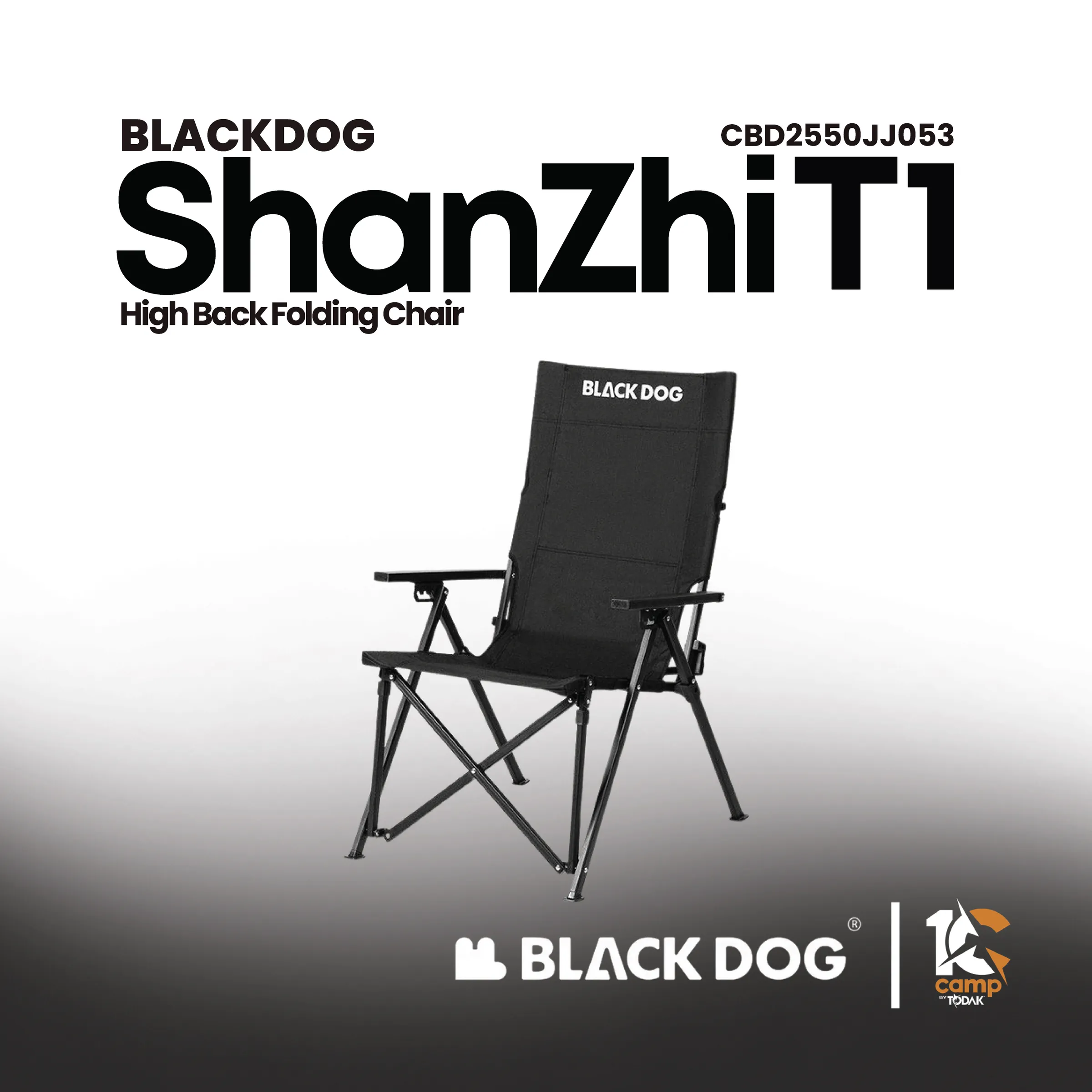 Kerusi Lipat High Back Blackdog ShanZhi T1