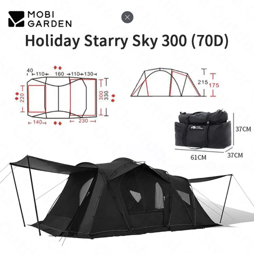 Khemah Mobi Garden Holiday Stars 300