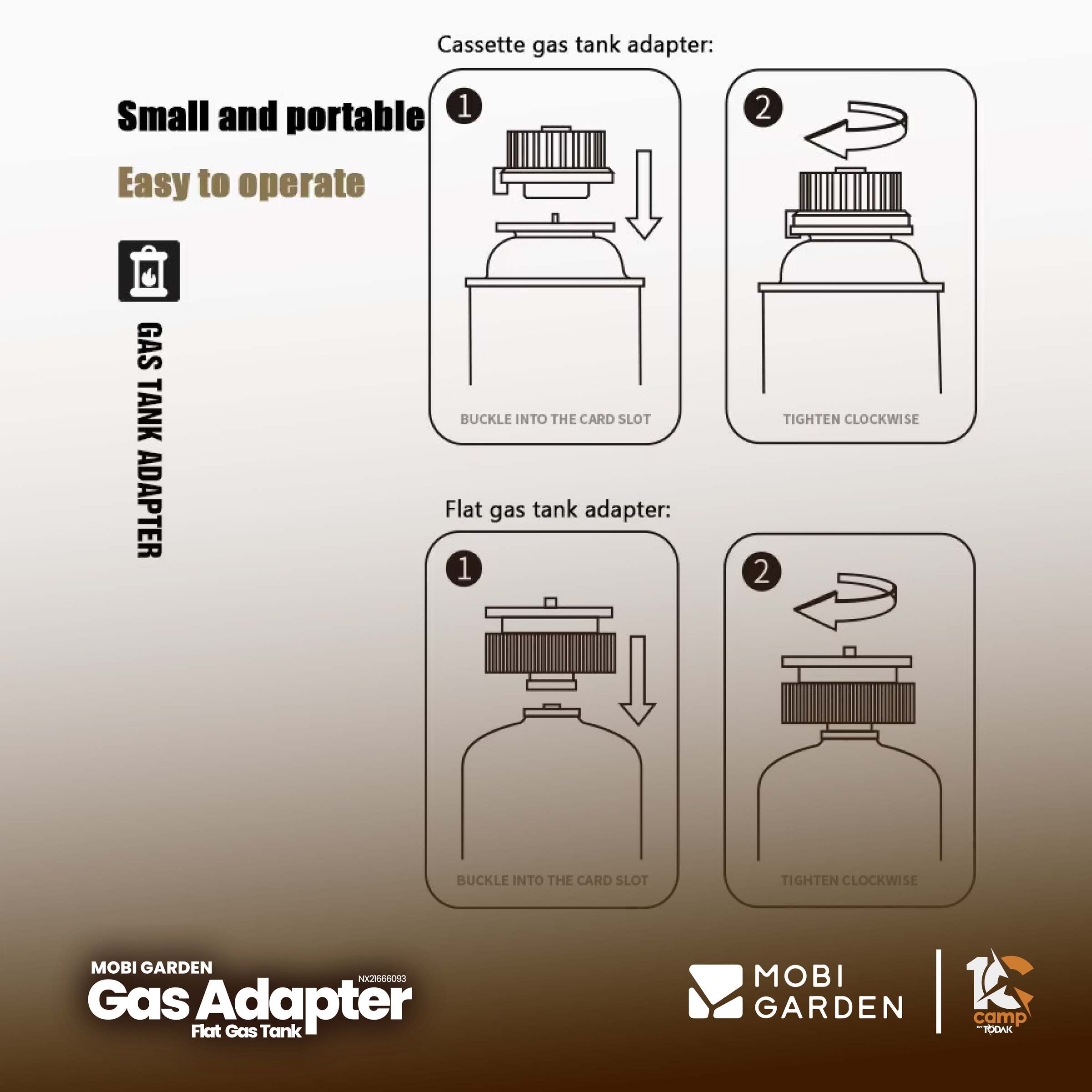 Adapter Gas Flat Tank Mobi Garden