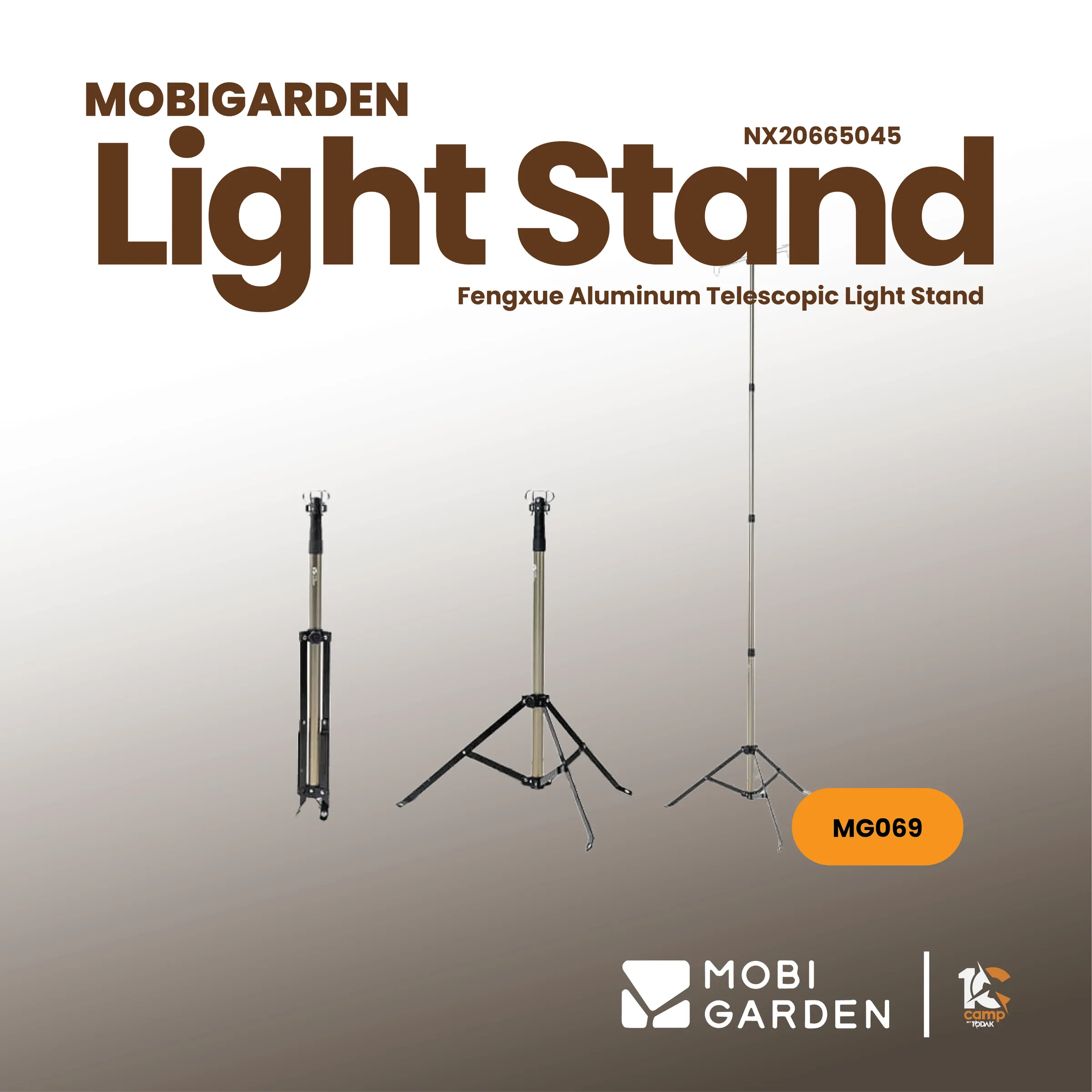 Tiang Lampu Teleskopik Aluminium Mobi Garden Fengxue