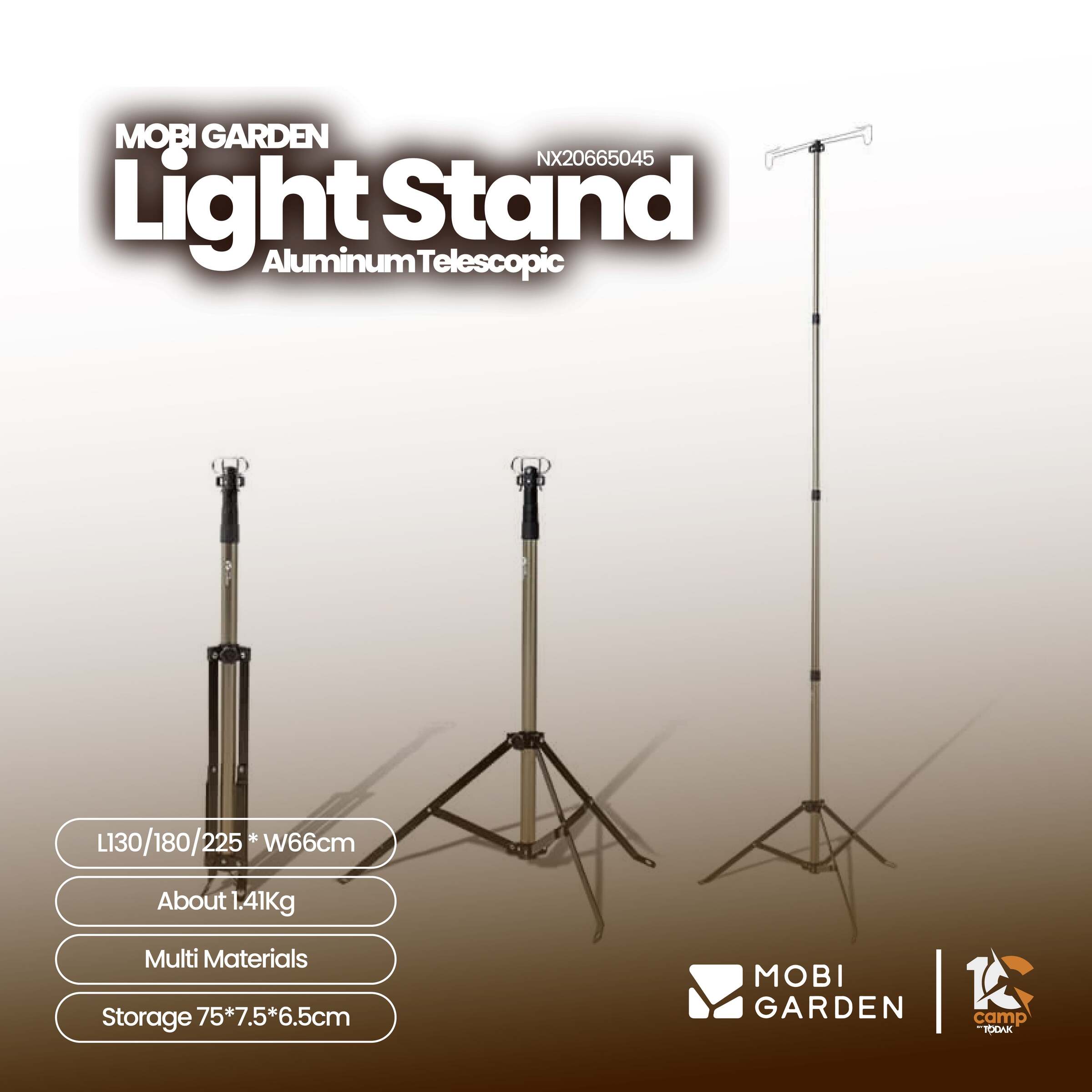 Tiang Lampu Teleskopik Aluminium Mobi Garden Fengxue