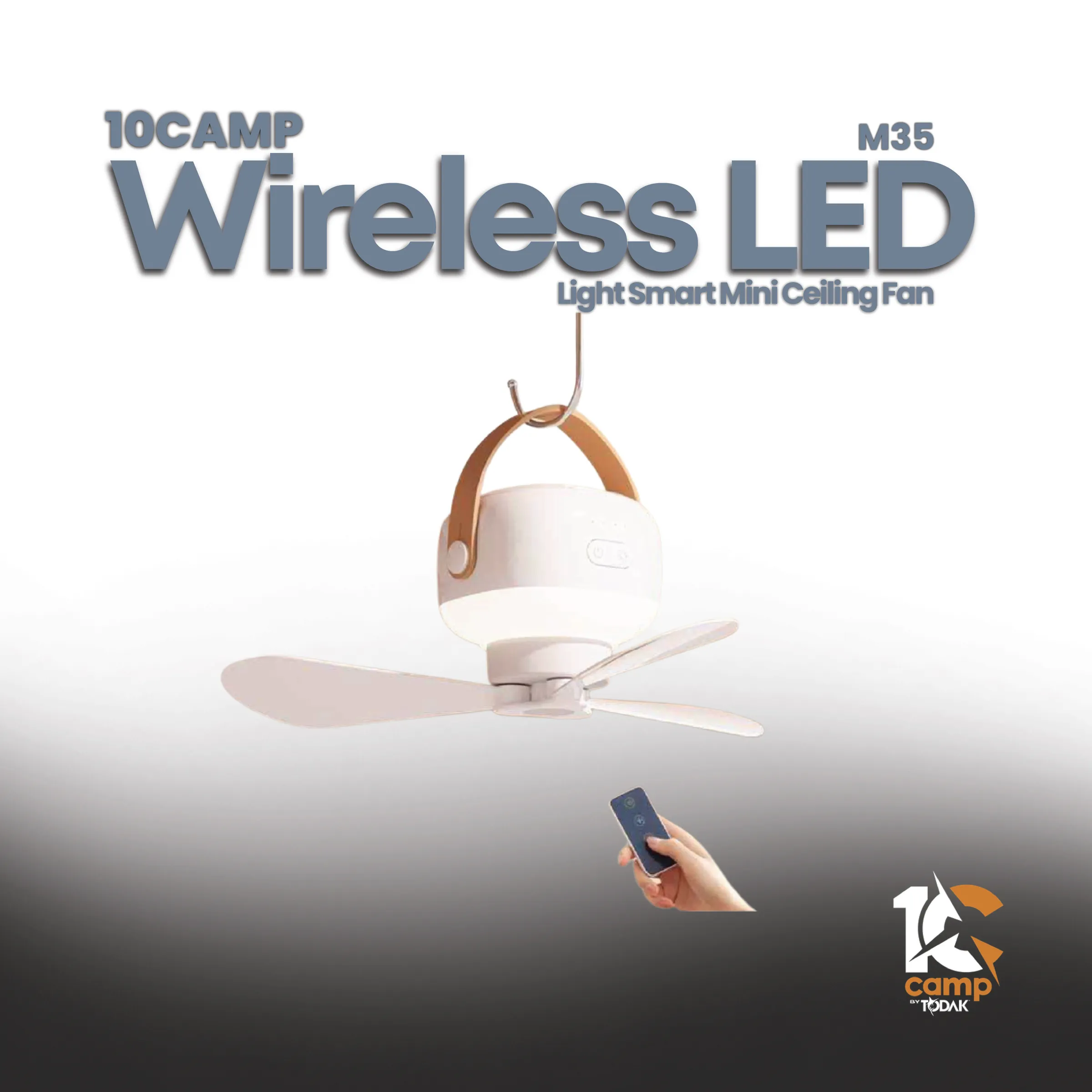 Kipas Siling Mini Camping dengan Lampu LED M35