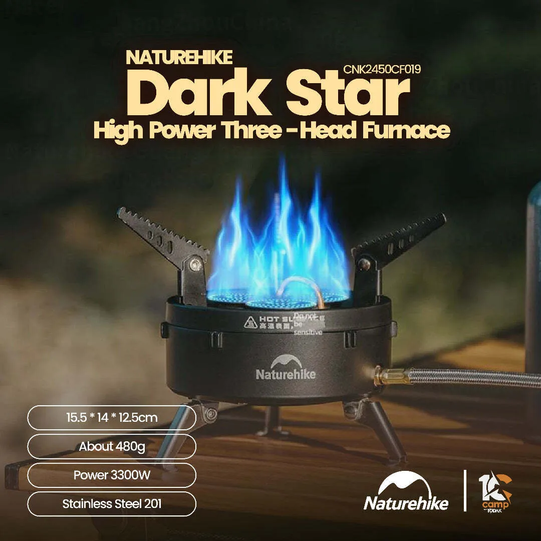 Dapur Gas 3 Pembakar Naturehike Dark Star 3300W
