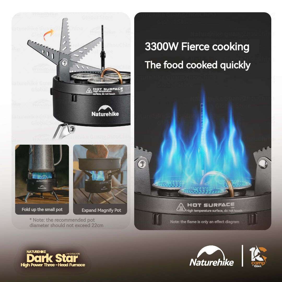 Dapur Gas 3 Pembakar Naturehike Dark Star 3300W