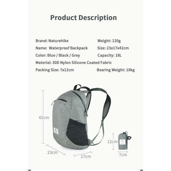 Beg Lipat Ultralight Naturehike Yunyan 18L