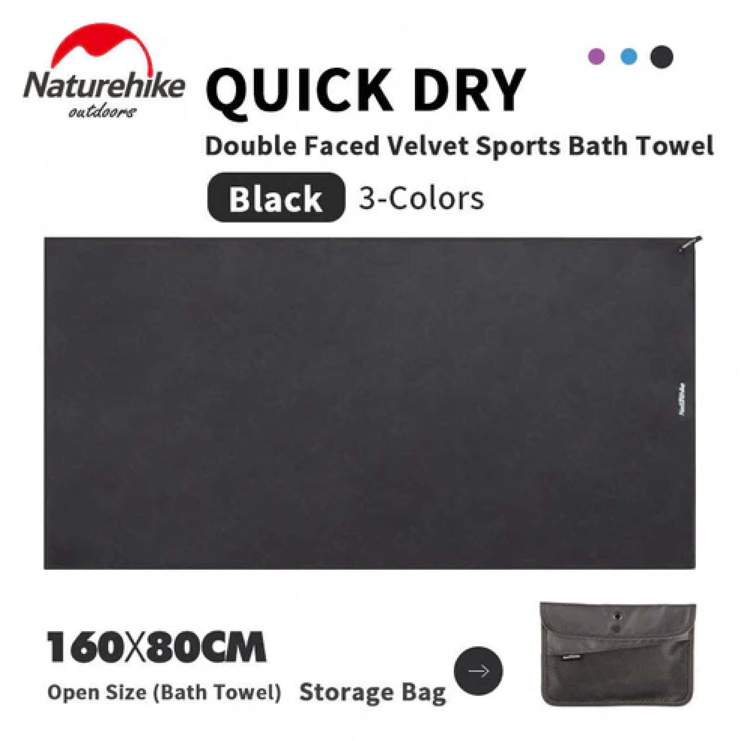 Tuala Pantai Quick-Dry Antibakteria Naturehike 160×80cm
