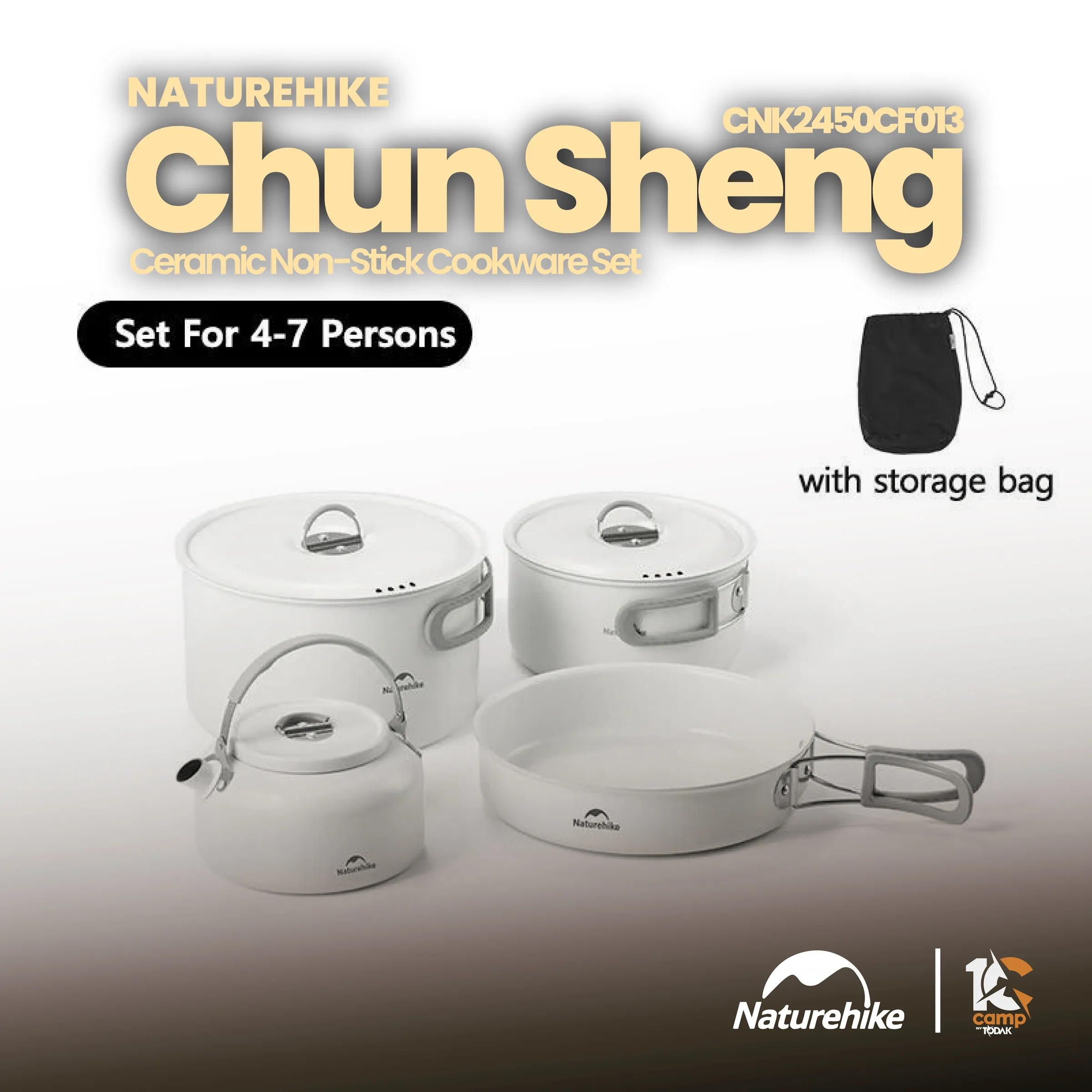 Set Periuk Ceramic Non-Stick Naturehike