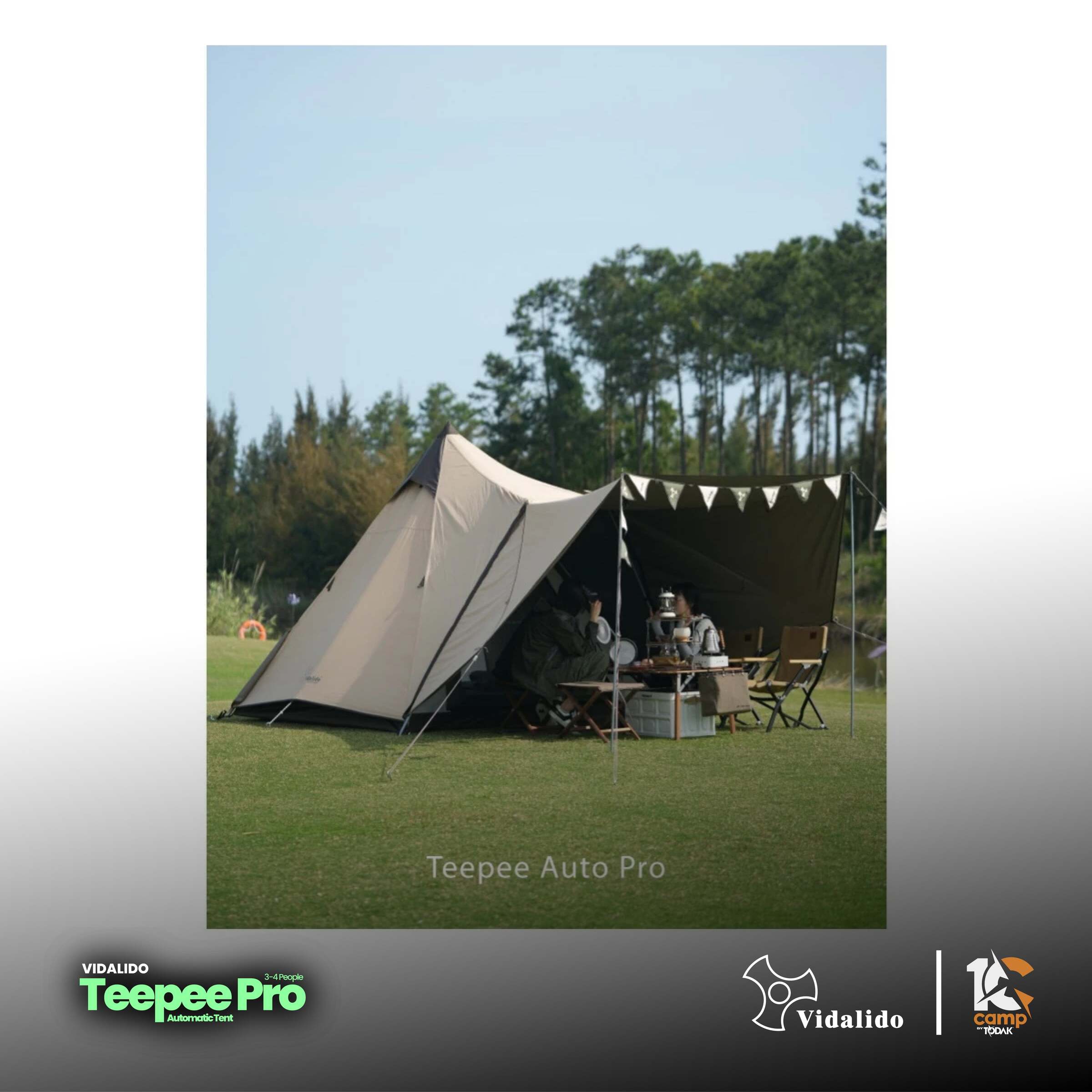 Khemah Teepee Automatik Vidalido Pro
