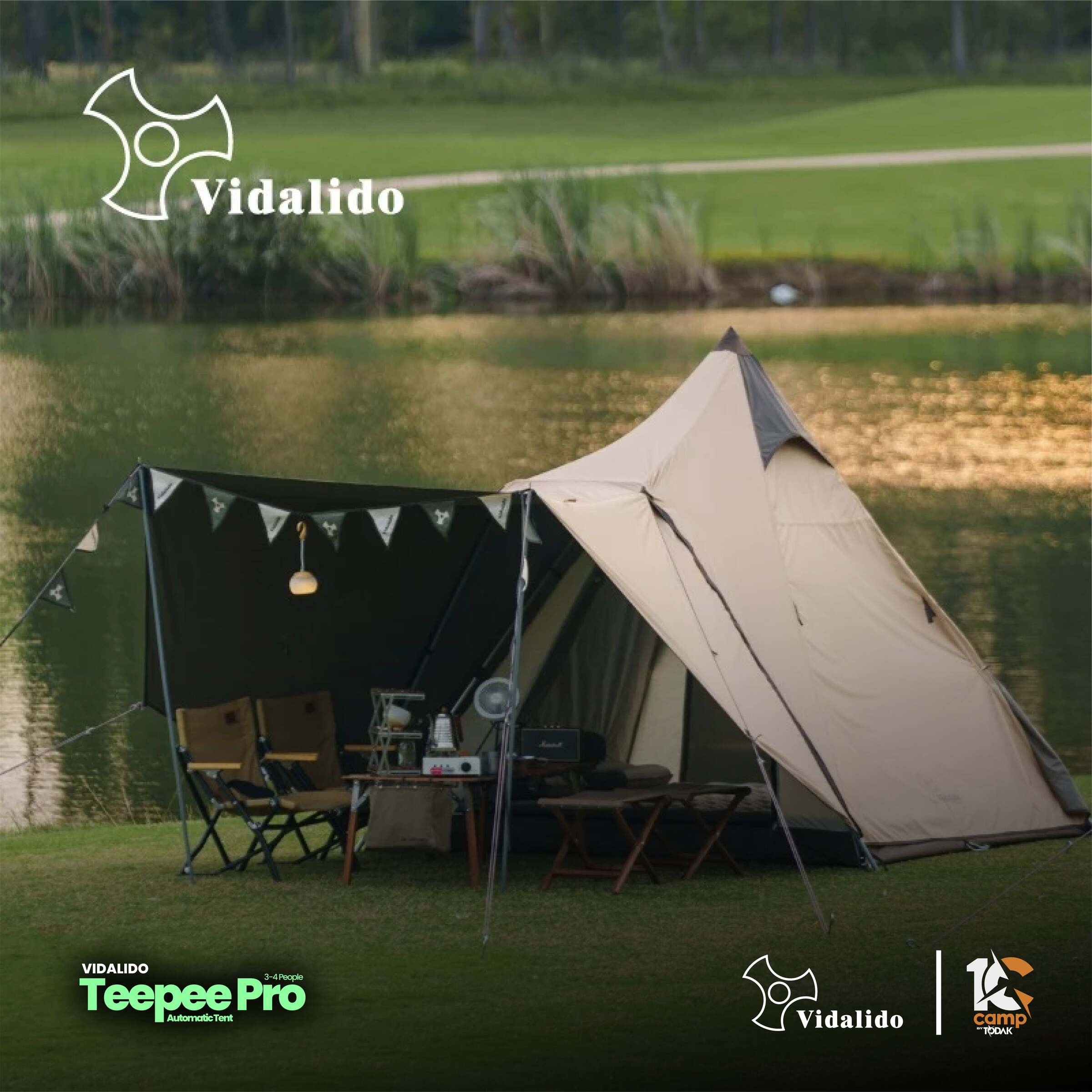 Khemah Teepee Automatik Vidalido Pro