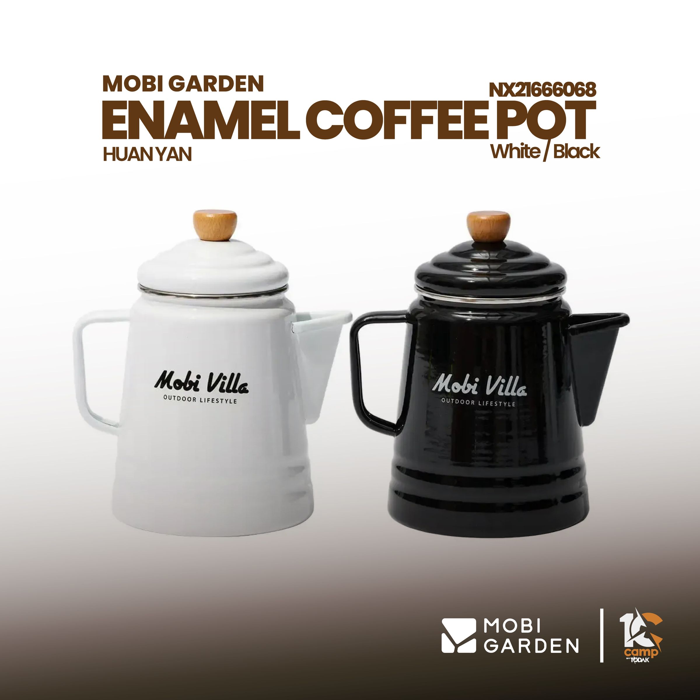 Cerek Kopi Enamel Mobi Garden