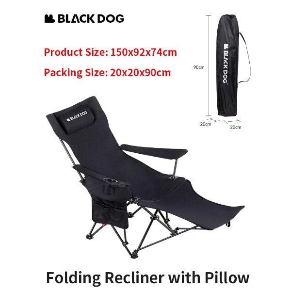 Kerusi Lipat Cotton Blackdog Slow Enjoy