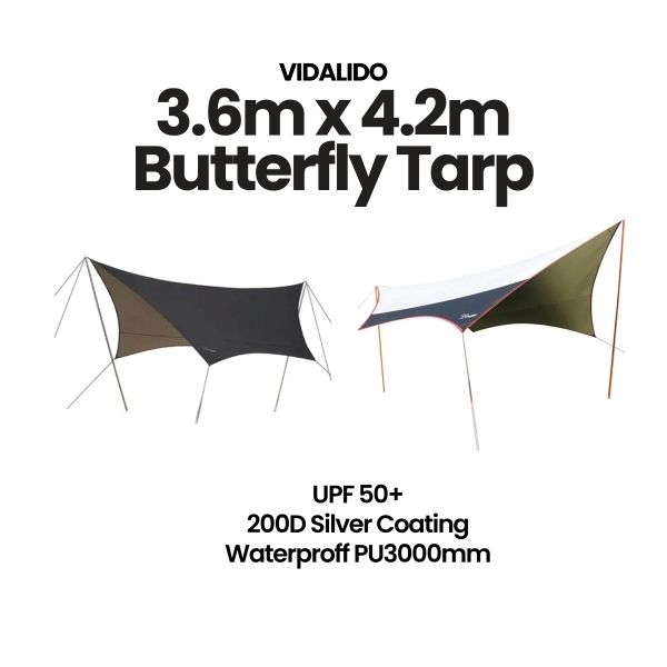 Flysheet Butterfly Tarp Vidalido Putih-Kelabu