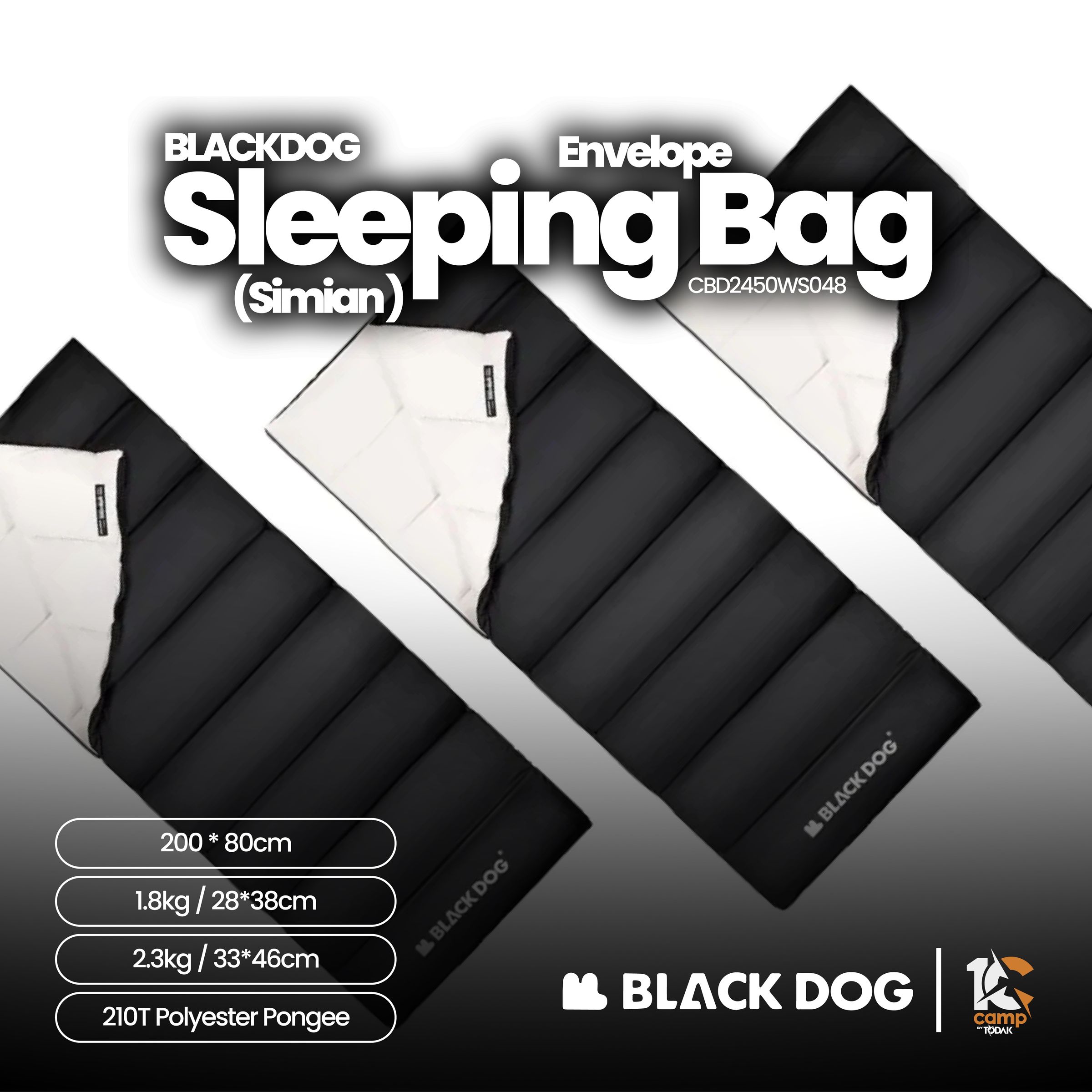 Sleeping Bag Blackdog Simian Envelope 1.8kg
