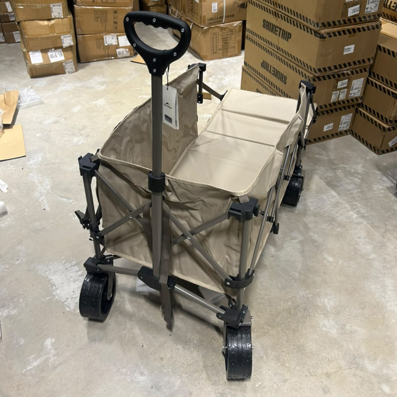 CNK2450JJ017 (Light Folding ) gathering camping cart _ Khaki /150+90L