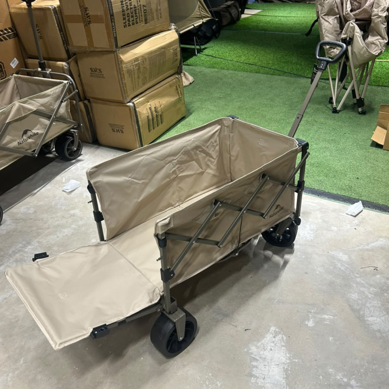 CNK2350JJ012 (Light) Folding camping cart _ Linen brown/100+50L