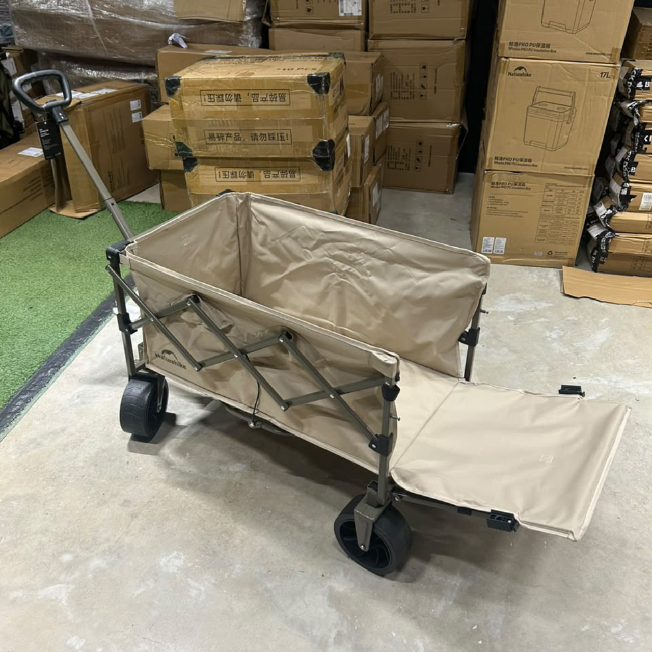 CNK2350JJ012 (Light) Folding camping cart _ Linen brown/100+50L