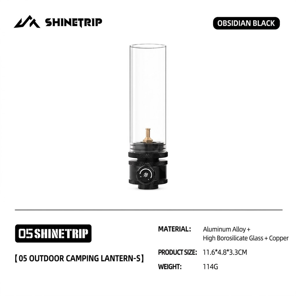 ST-05 Series Outdoor Camping Gas Lamp S _ Black