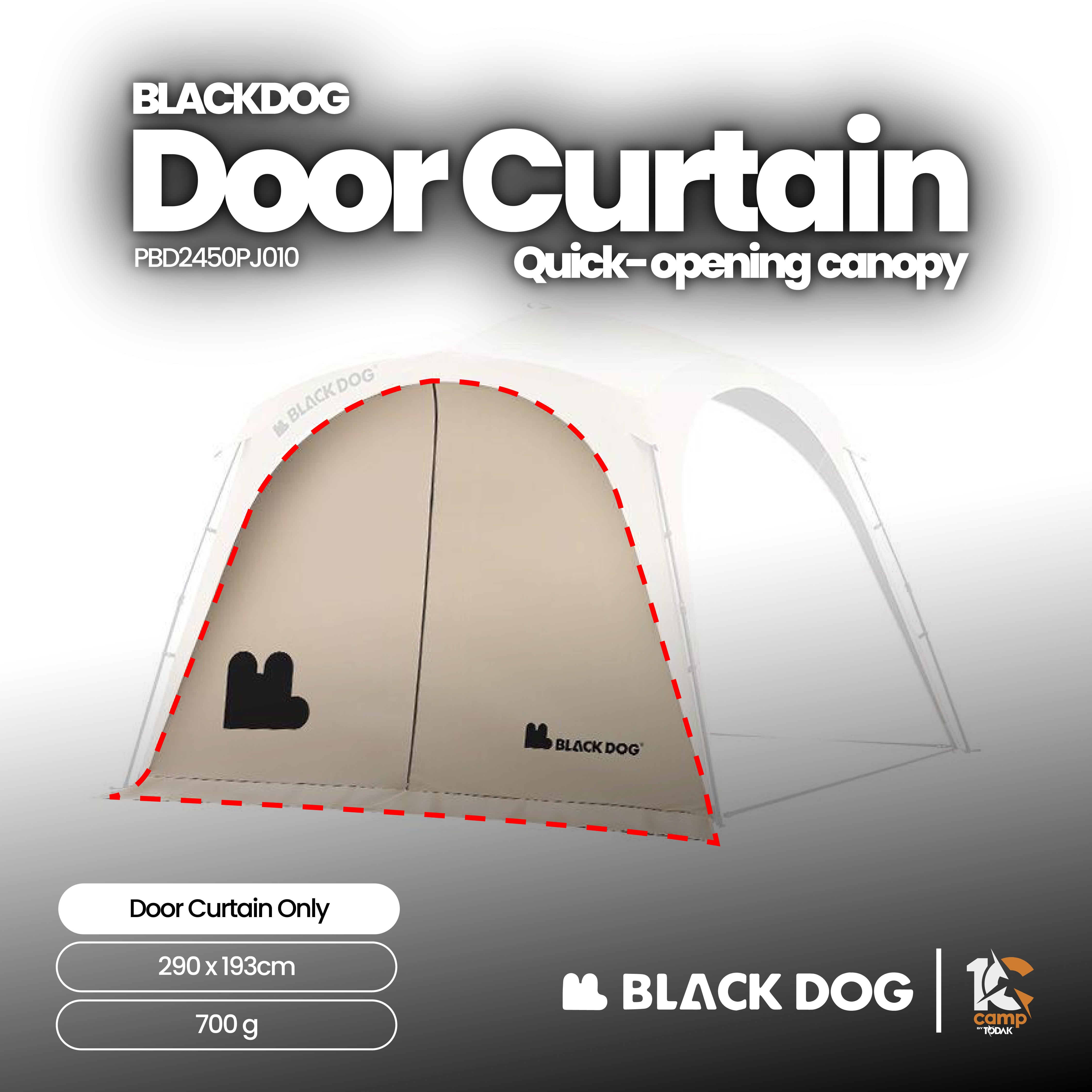 Langsir Pintu Kanopi Quick-Open Blackdog