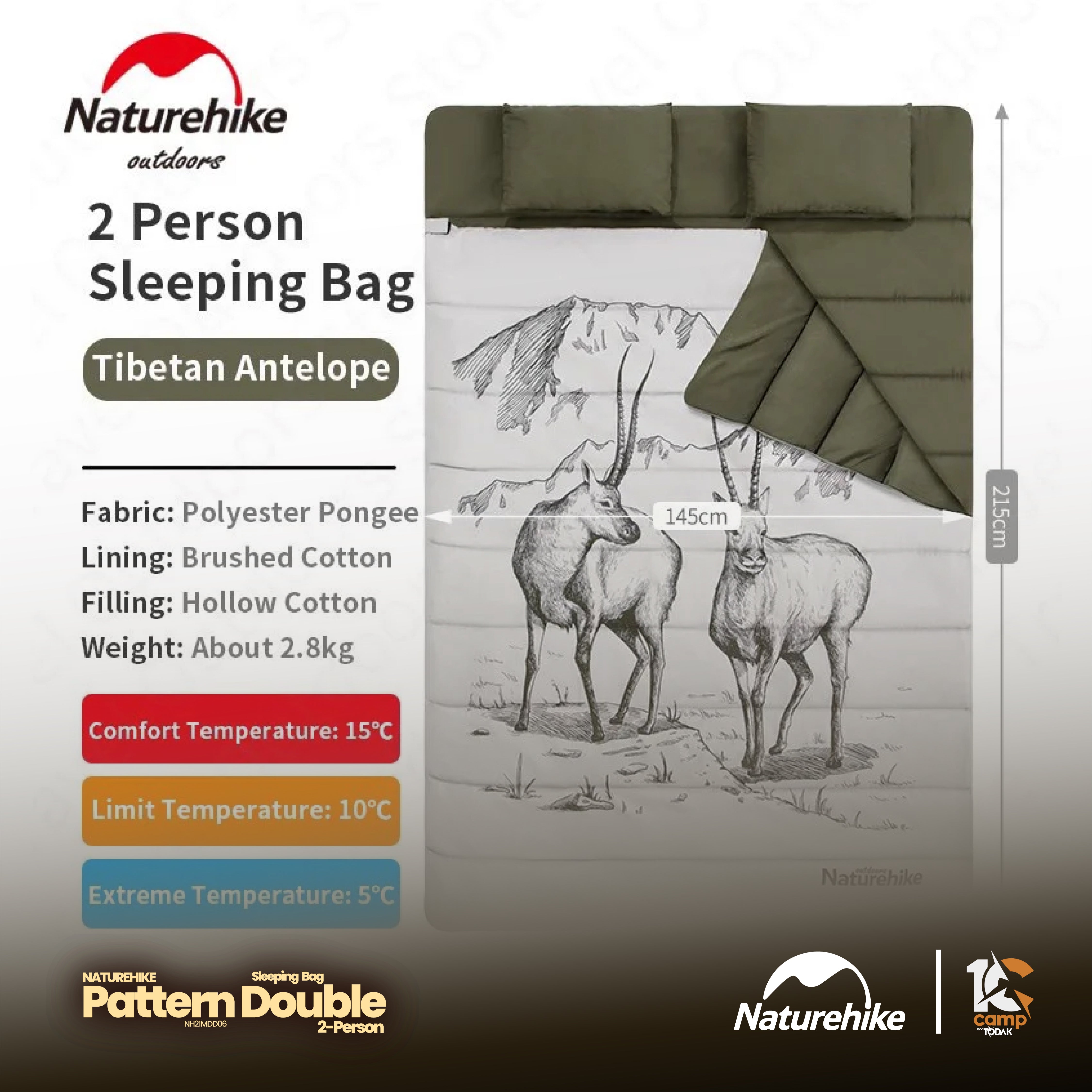 Sleeping Bag Double Naturehike dengan Bantal