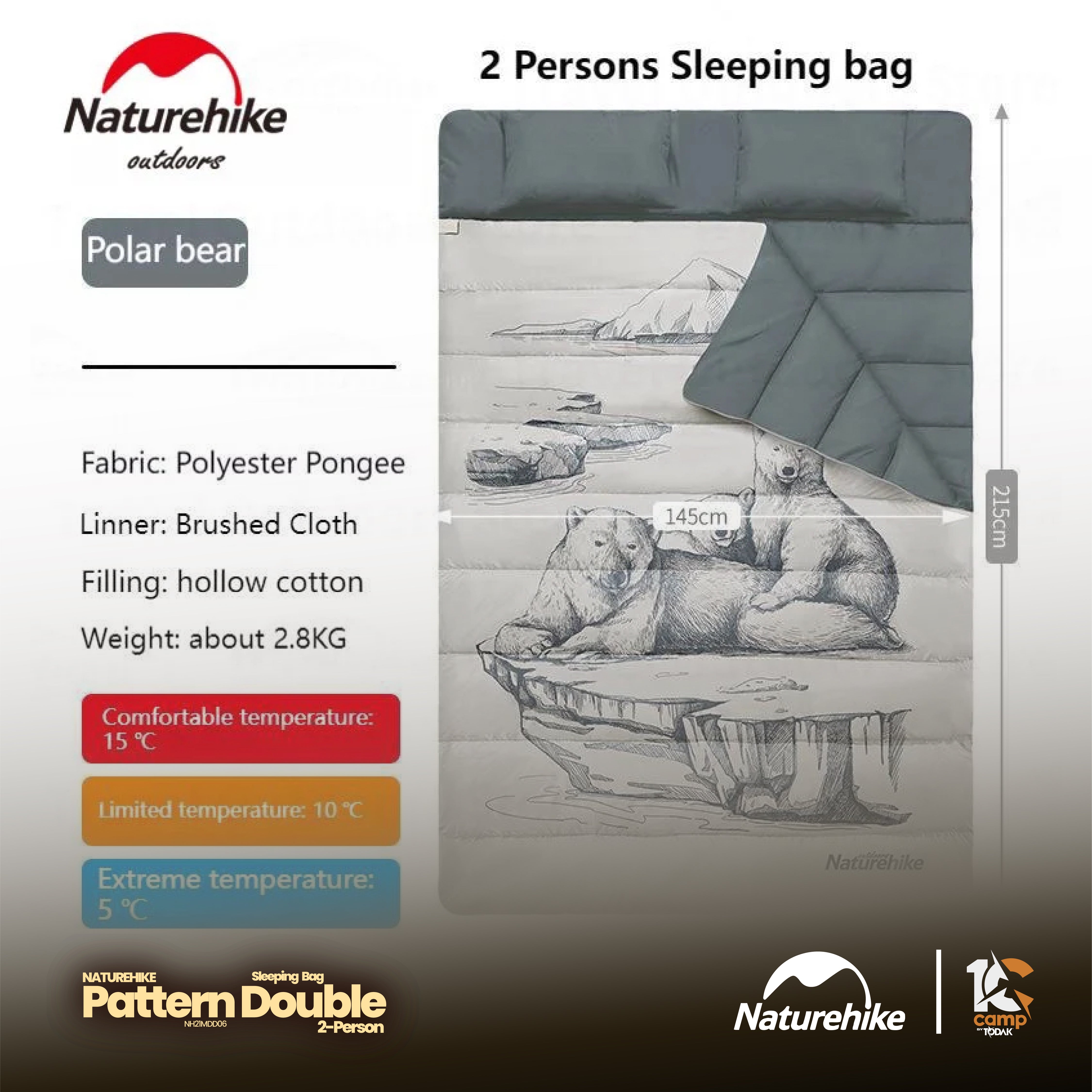 Sleeping Bag Double Naturehike dengan Bantal
