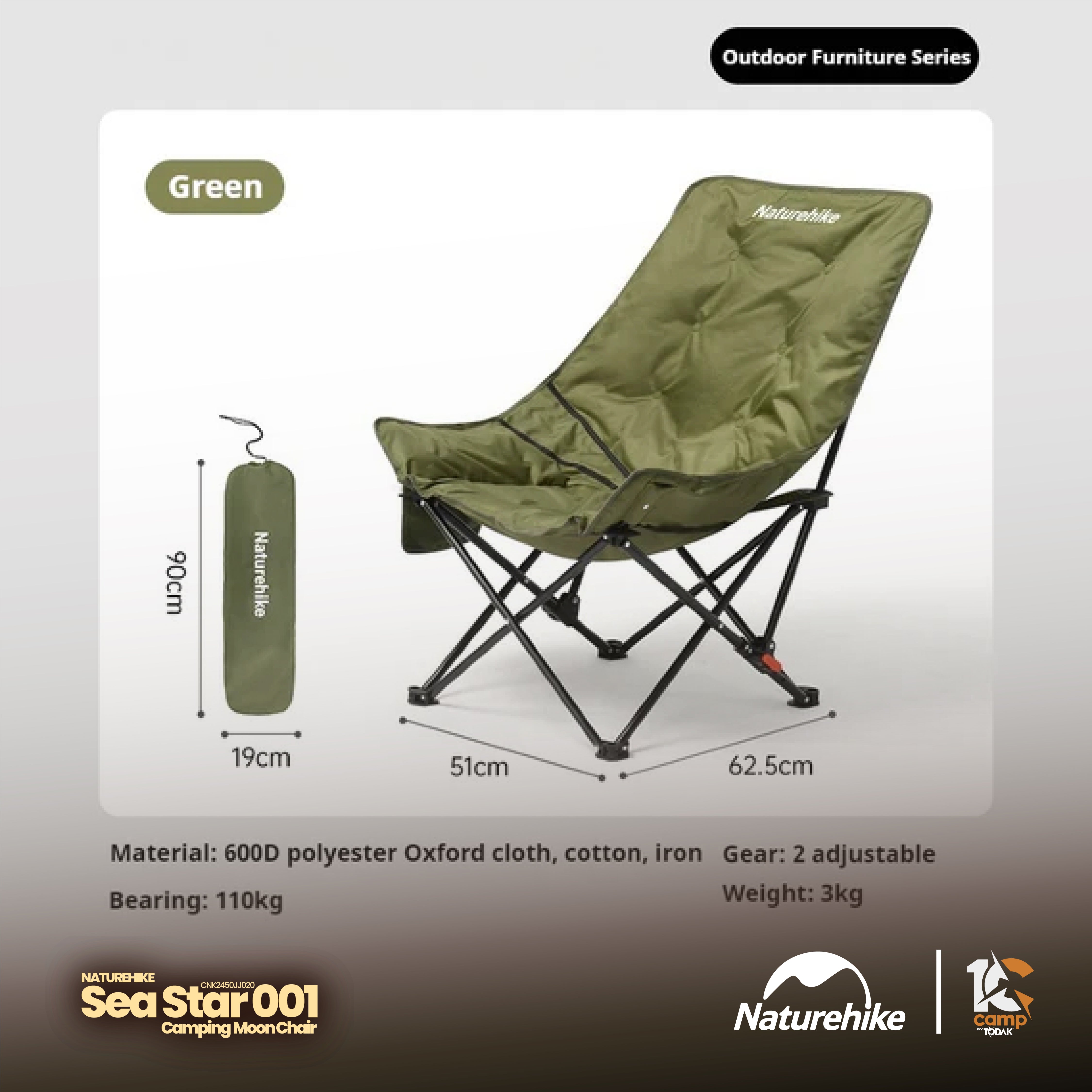 Kerusi Moon Chair High Back Naturehike Sea Star 001