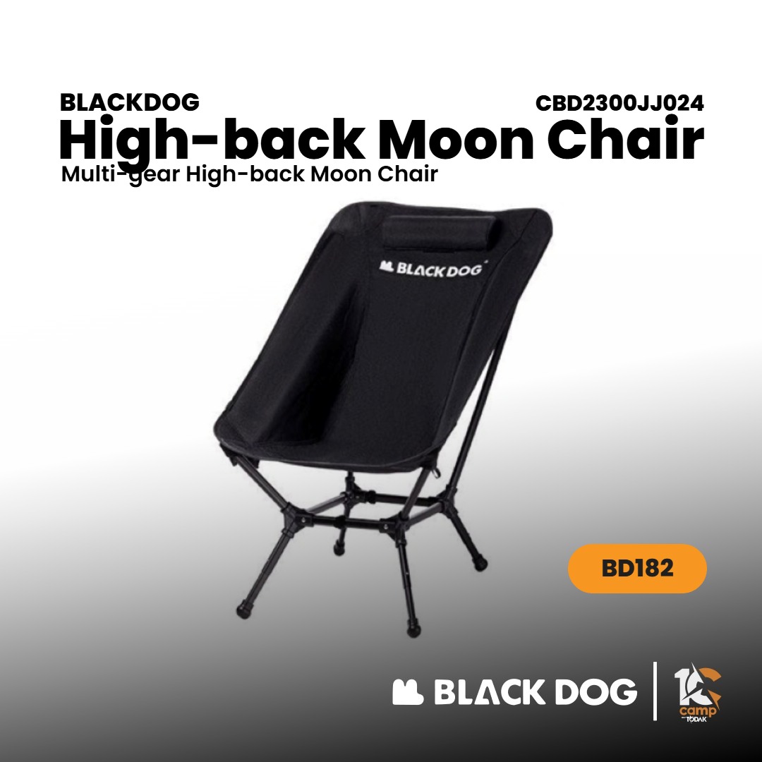 BLACKDOG CBD2300JJ024 Multi-gear High-back Moon Chair - Black