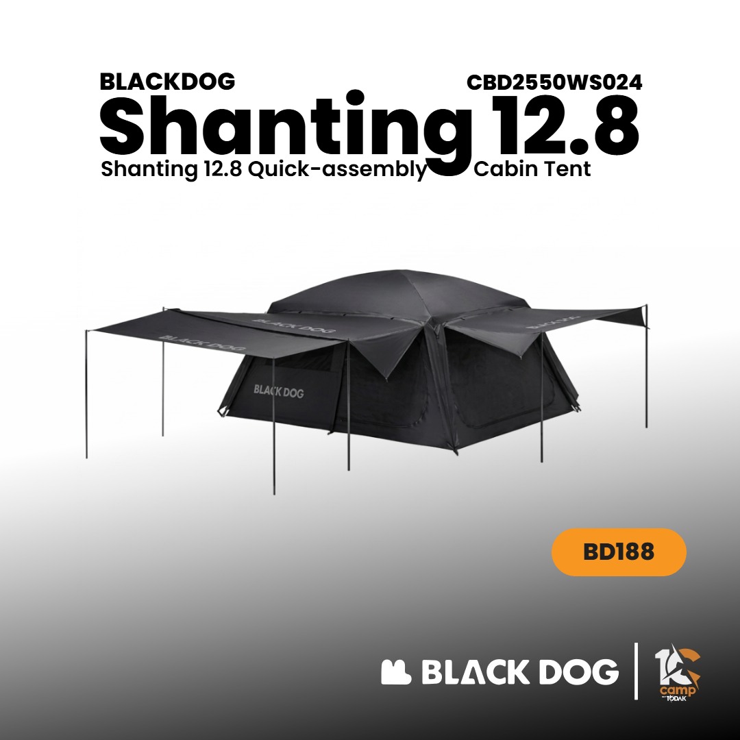 BLACKDOG CBD2550WS024 Shanting 12.8 Quick-Assembly Cabin Tent